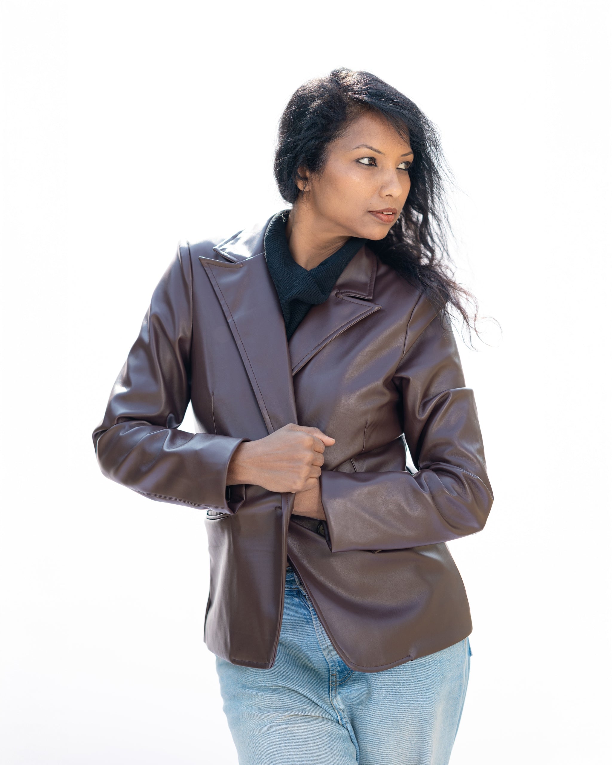 Brown Leather Coat
